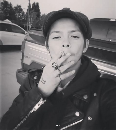 Black leather motorcycle smoke — 28